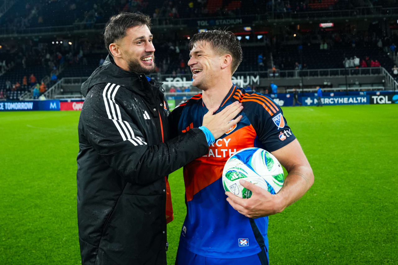 CINCINNATI, OHIO - APRIL 5: FC Cincinnati against New England Revolution on April 5, 2025 at TQL Stadium in Cincinnati, Ohio.