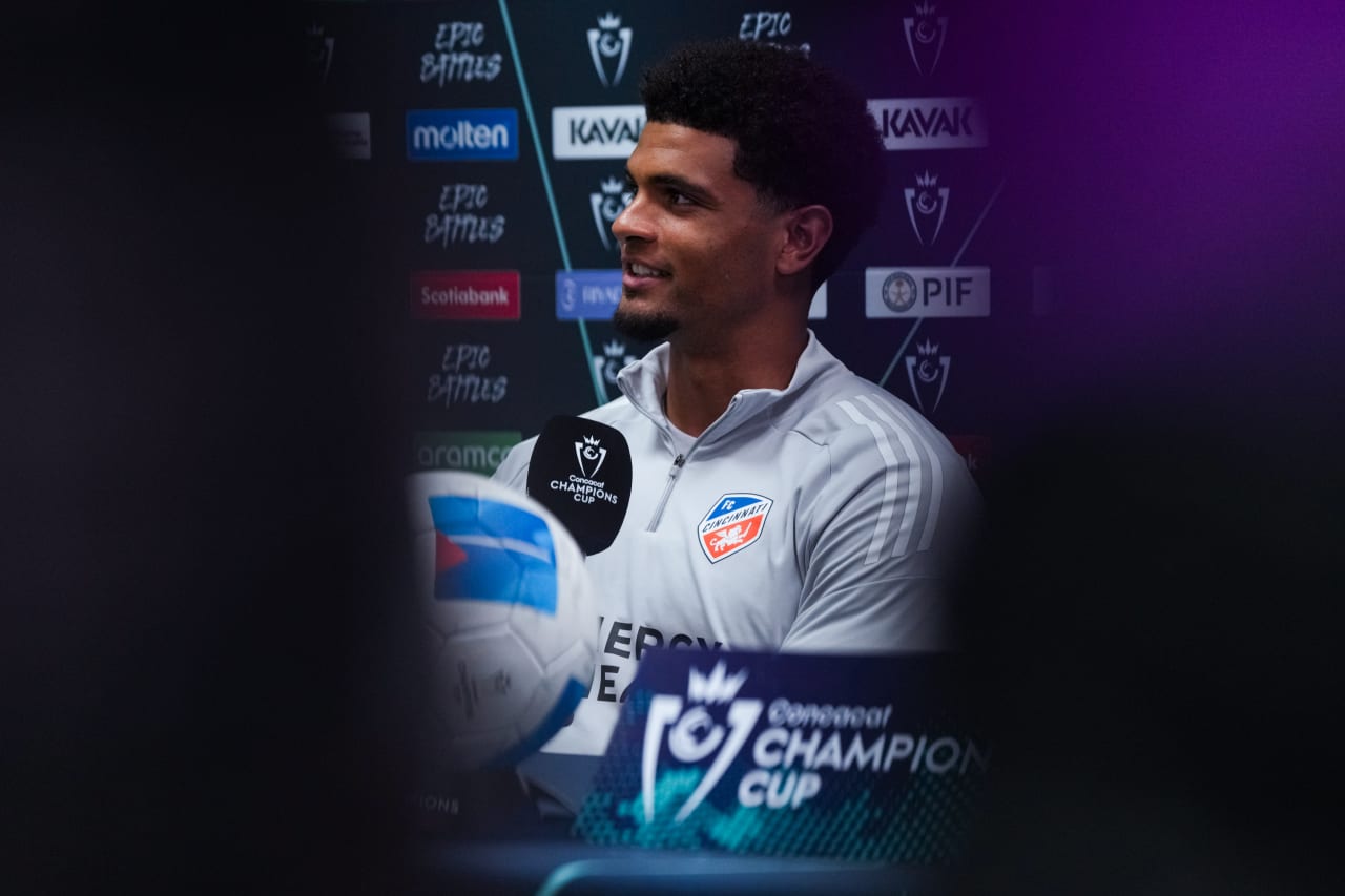 TEGUCIGALPA, HONDURAS - FEBRUARY 18: FC Cincinnati during a Concacaf Press Conference on February 18, 2025 at Estadio Nacional in Tegucigalpa, Honduras.