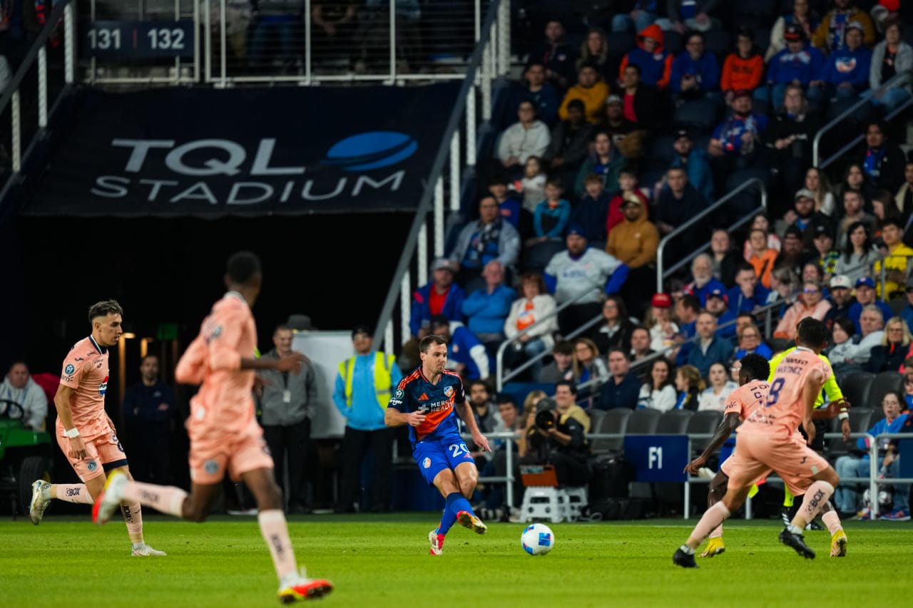 CINCINNATI, OHIO - FEBRUARY 26: FC Cincinnati during a Concacaf Champions Cup match against FC Motagua on February 26, 2025 at TQL Stadium in Cincinnati, Ohio.