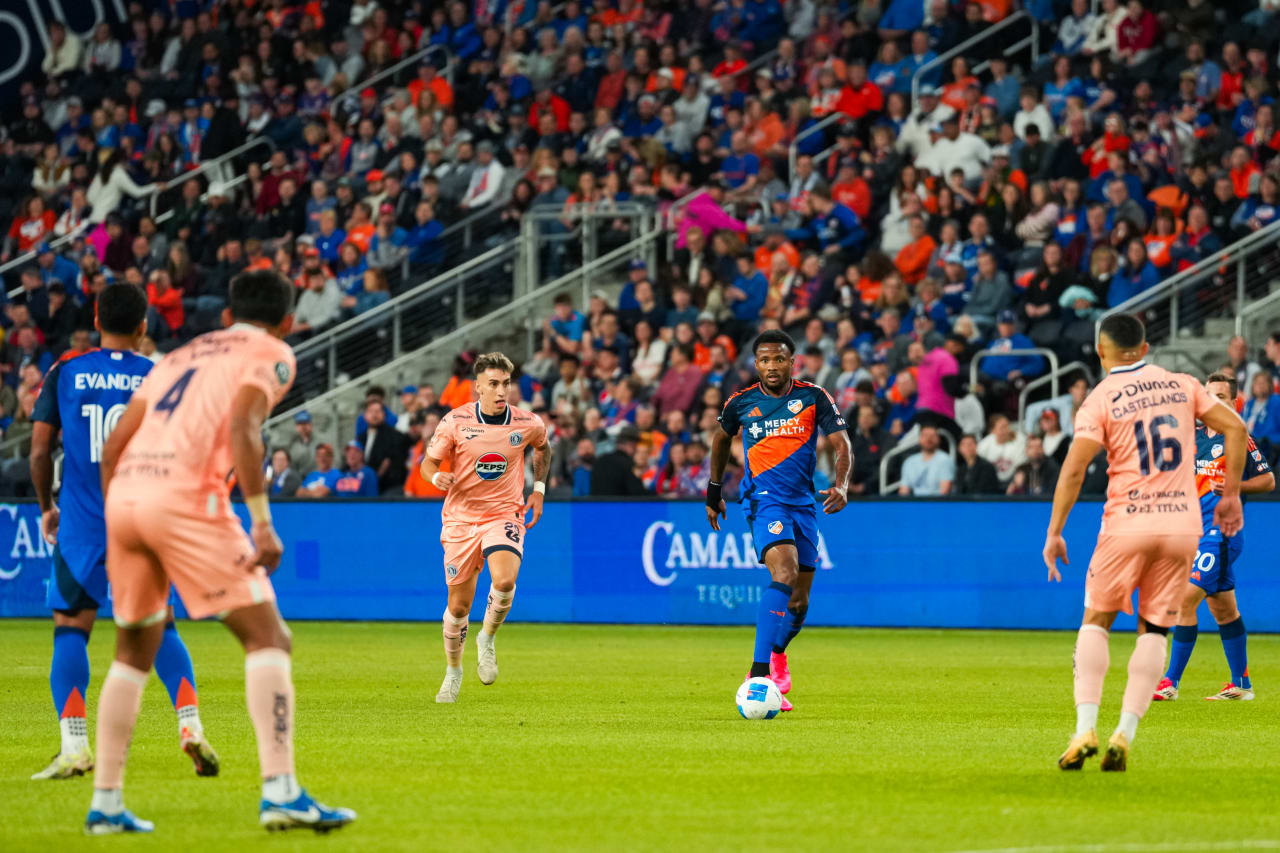CINCINNATI, OHIO - FEBRUARY 26: FC Cincinnati during a Concacaf Champions Cup match against FC Motagua on February 26, 2025 at TQL Stadium in Cincinnati, Ohio.
