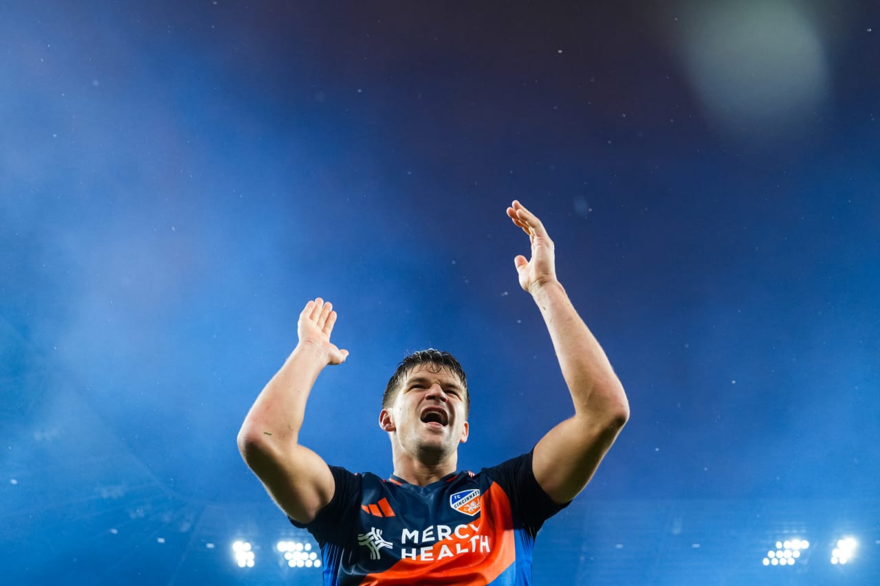 CINCINNATI, OHIO - APRIL 5: FC Cincinnati against New England Revolution on April 5, 2025 at TQL Stadium in Cincinnati, Ohio.