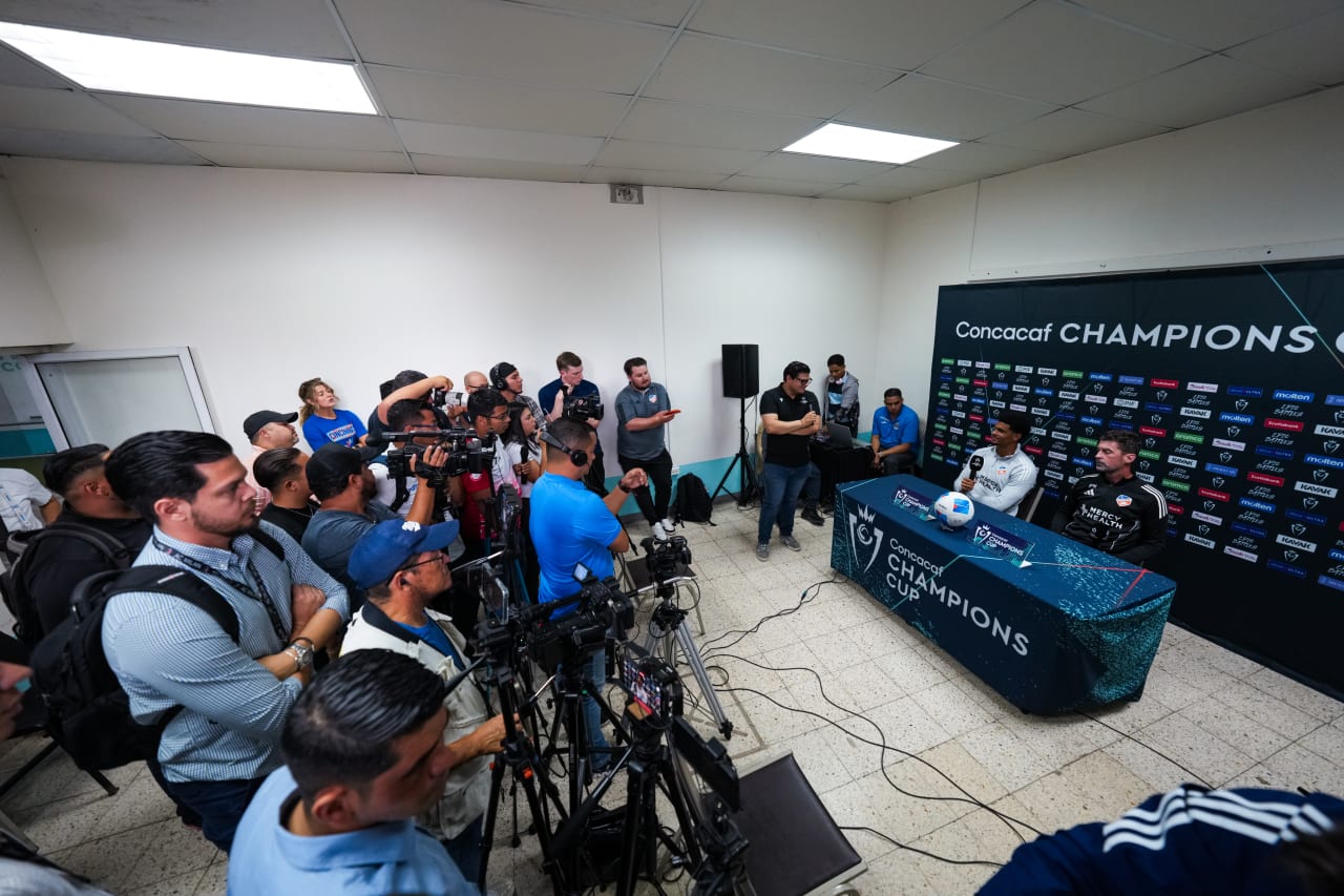 TEGUCIGALPA, HONDURAS - FEBRUARY 18: FC Cincinnati during a Concacaf Press Conference on February 18, 2025 at Estadio Nacional in Tegucigalpa, Honduras.