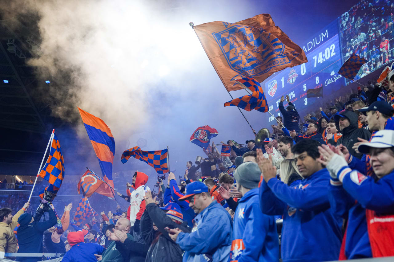 CINCINNATI, OHIO - MARCH 8: FC Cincinnati against Toronto FC on March 8, 2025 at TQL Stadium in Cincinnati, Ohio.
