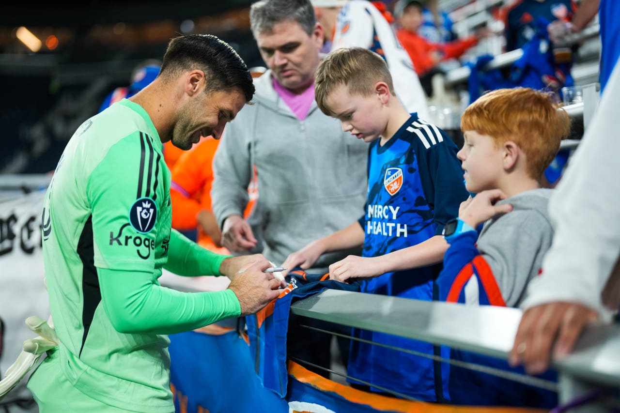 CINCINNATI, OHIO - FEBRUARY 26: FC Cincinnati during a Concacaf Champions Cup match against FC Motagua on February 26, 2025 at TQL Stadium in Cincinnati, Ohio.