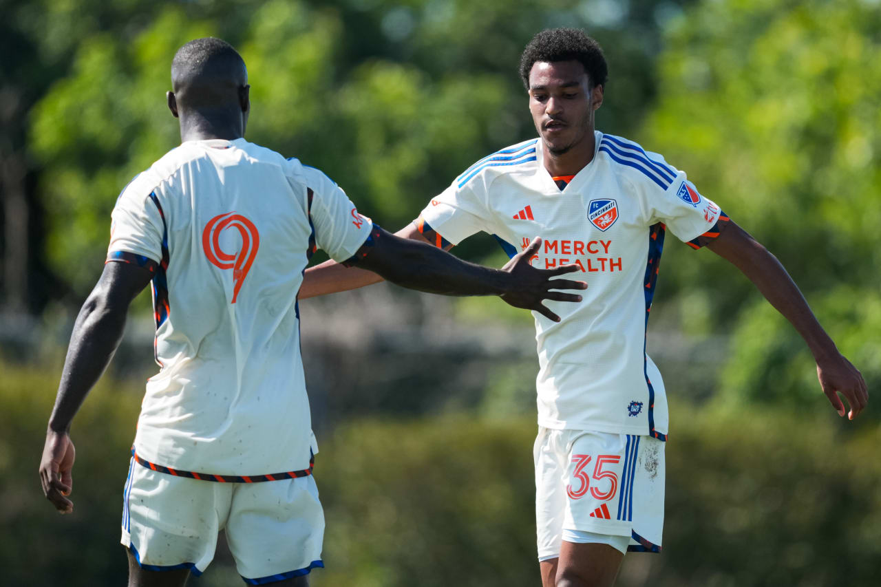 BRADENTON, FLORIDA - FEBRUARY 12: FC Cincinnati during a preseason match against Atlanta United FC on February 12, 2025 at IMG Academy in Bradenton, Florida.
