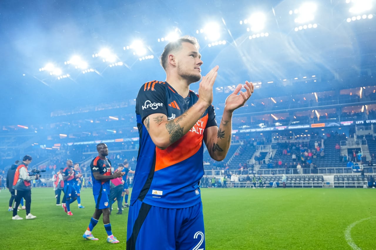 CINCINNATI, OHIO - APRIL 5: FC Cincinnati against New England Revolution on April 5, 2025 at TQL Stadium in Cincinnati, Ohio.