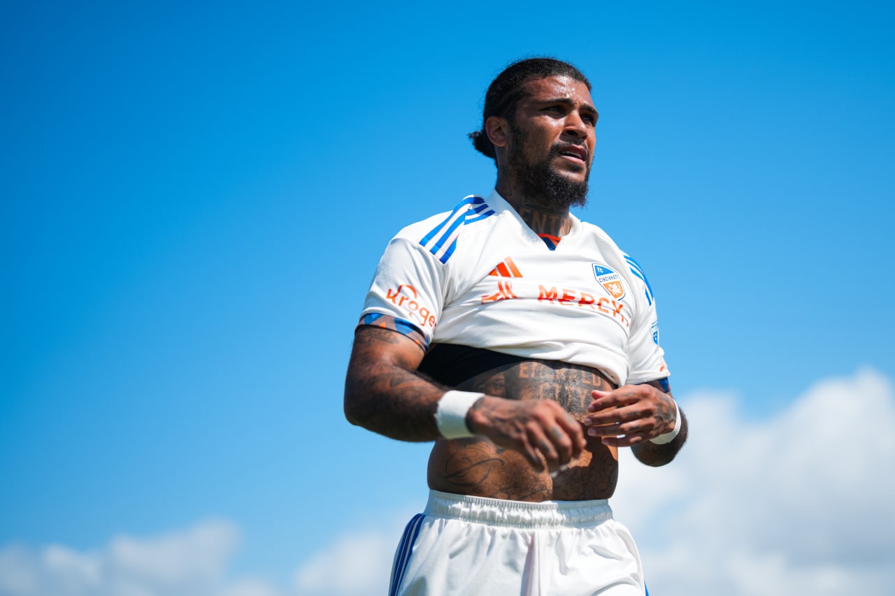 BRADENTON, FLORIDA - FEBRUARY 12: FC Cincinnati during a preseason match against Atlanta United FC on February 12, 2025 at IMG Academy in Bradenton, Florida.