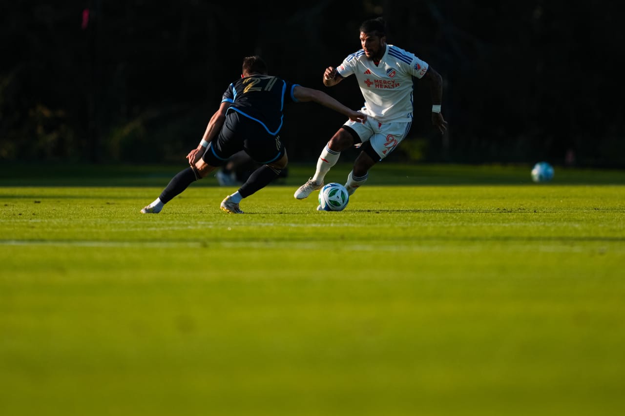 CLEARWATER, FLORIDA - FEBRUARY 7: FC Cincinnati during a preseason match against Philadelphia Union on February 7, 2025 at Joe DiMaggio Sports Complex in Clearwater, Florida.
