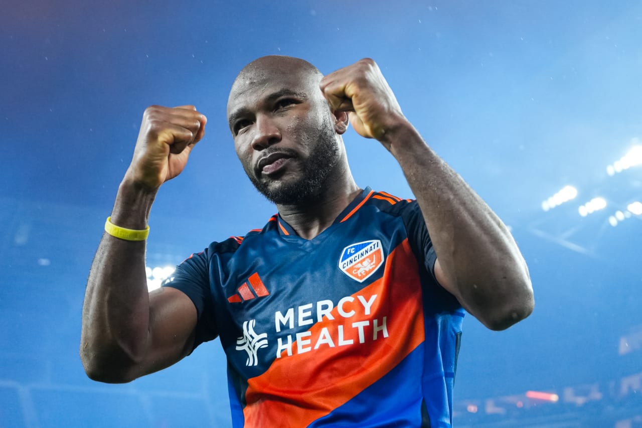 CINCINNATI, OHIO - APRIL 5: FC Cincinnati against New England Revolution on April 5, 2025 at TQL Stadium in Cincinnati, Ohio.