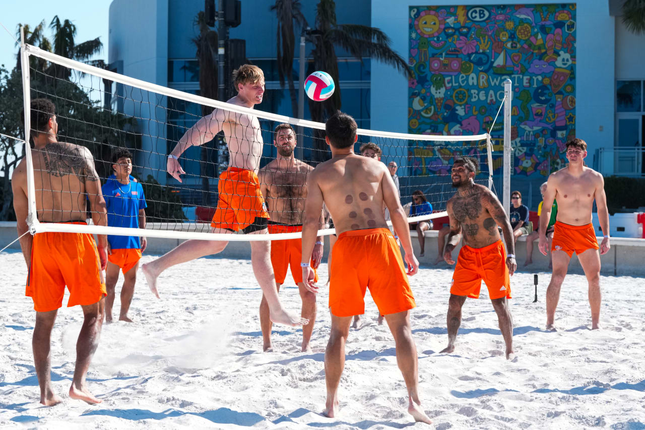 CLEARWATER, FLORIDA - FEBRUARY 8: FC Cincinnati during preseason training on February 8, 2025 at Clearwater Beach in Clearwater, Florida