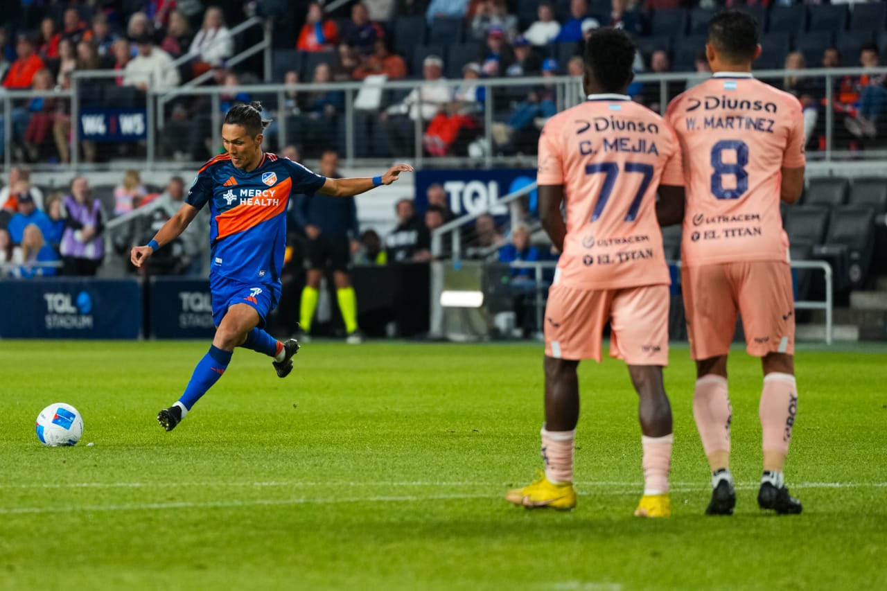 CINCINNATI, OHIO - FEBRUARY 26: FC Cincinnati during a Concacaf Champions Cup match against FC Motagua on February 26, 2025 at TQL Stadium in Cincinnati, Ohio.
