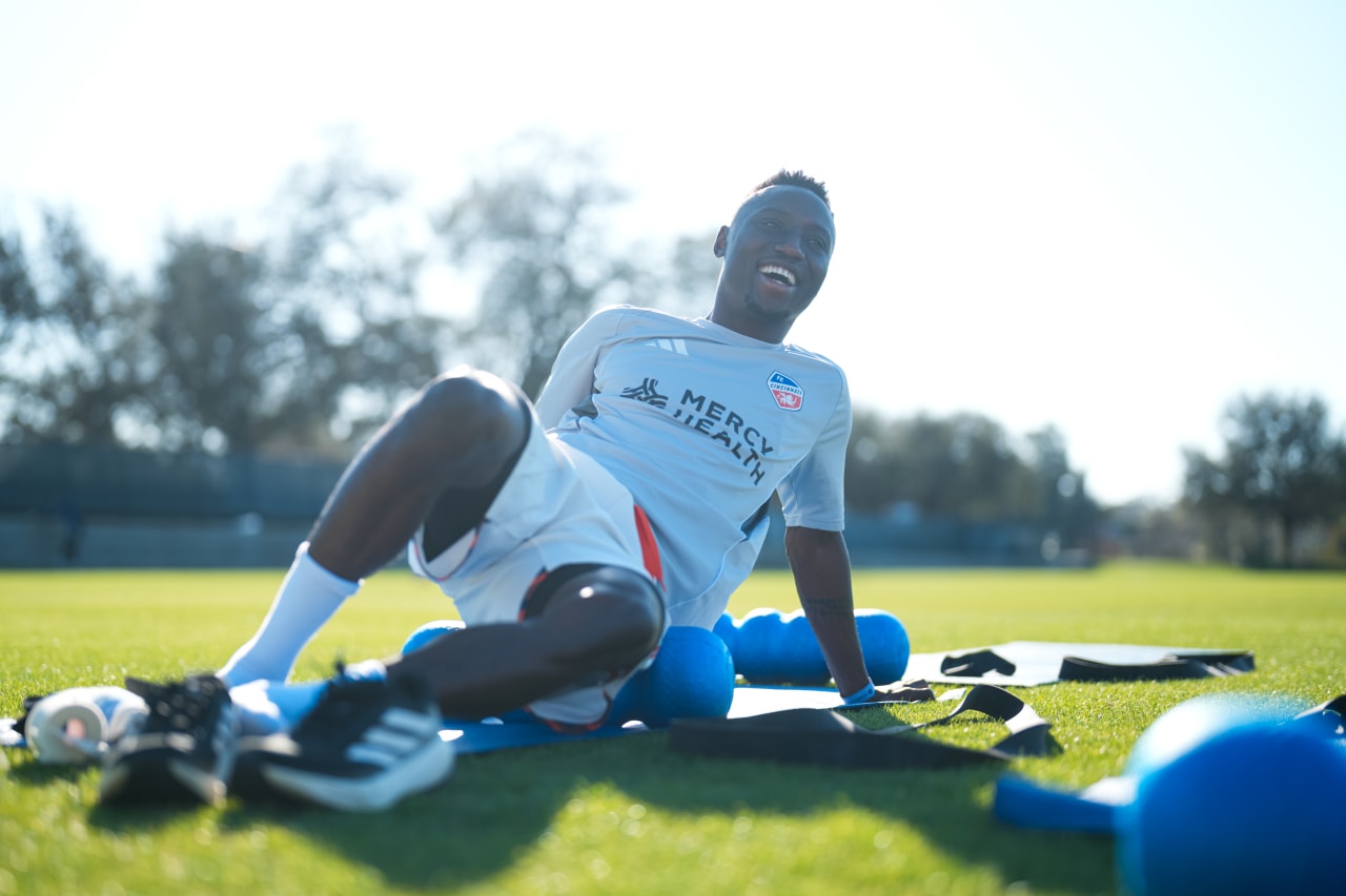 CLEARWATER, FLORIDA - FEBRUARY 7: FC Cincinnati during a preseason match against Philadelphia Union on February 7, 2025 at Joe DiMaggio Sports Complex in Clearwater, Florida.