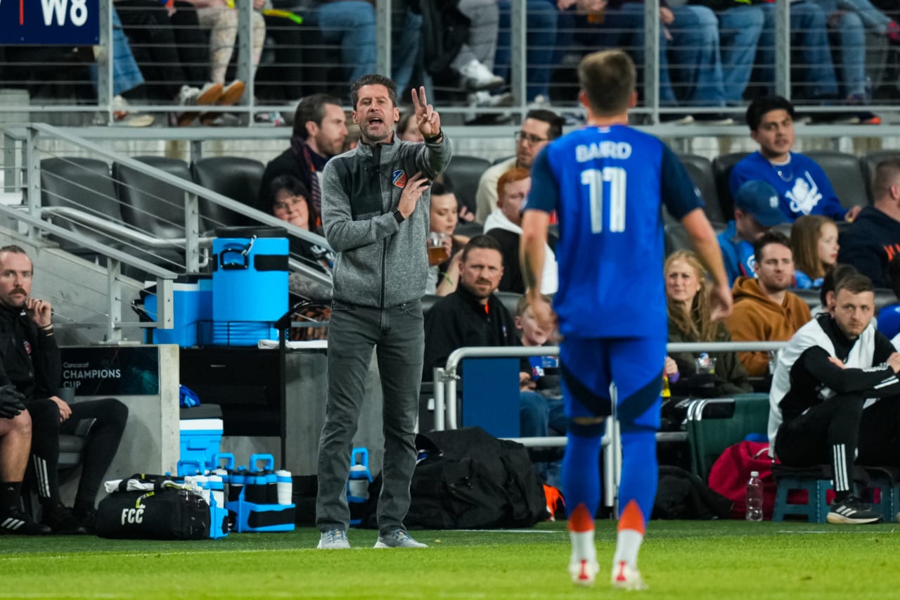CINCINNATI, OHIO - FEBRUARY 26: FC Cincinnati during a Concacaf Champions Cup match against FC Motagua on February 26, 2025 at TQL Stadium in Cincinnati, Ohio.