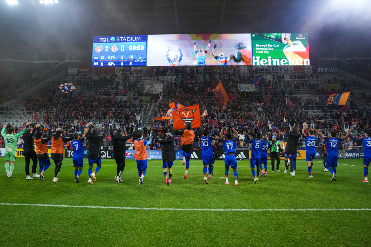 CINCINNATI, OHIO - MARCH 8: FC Cincinnati against Toronto FC on March 8, 2025 at TQL Stadium in Cincinnati, Ohio.