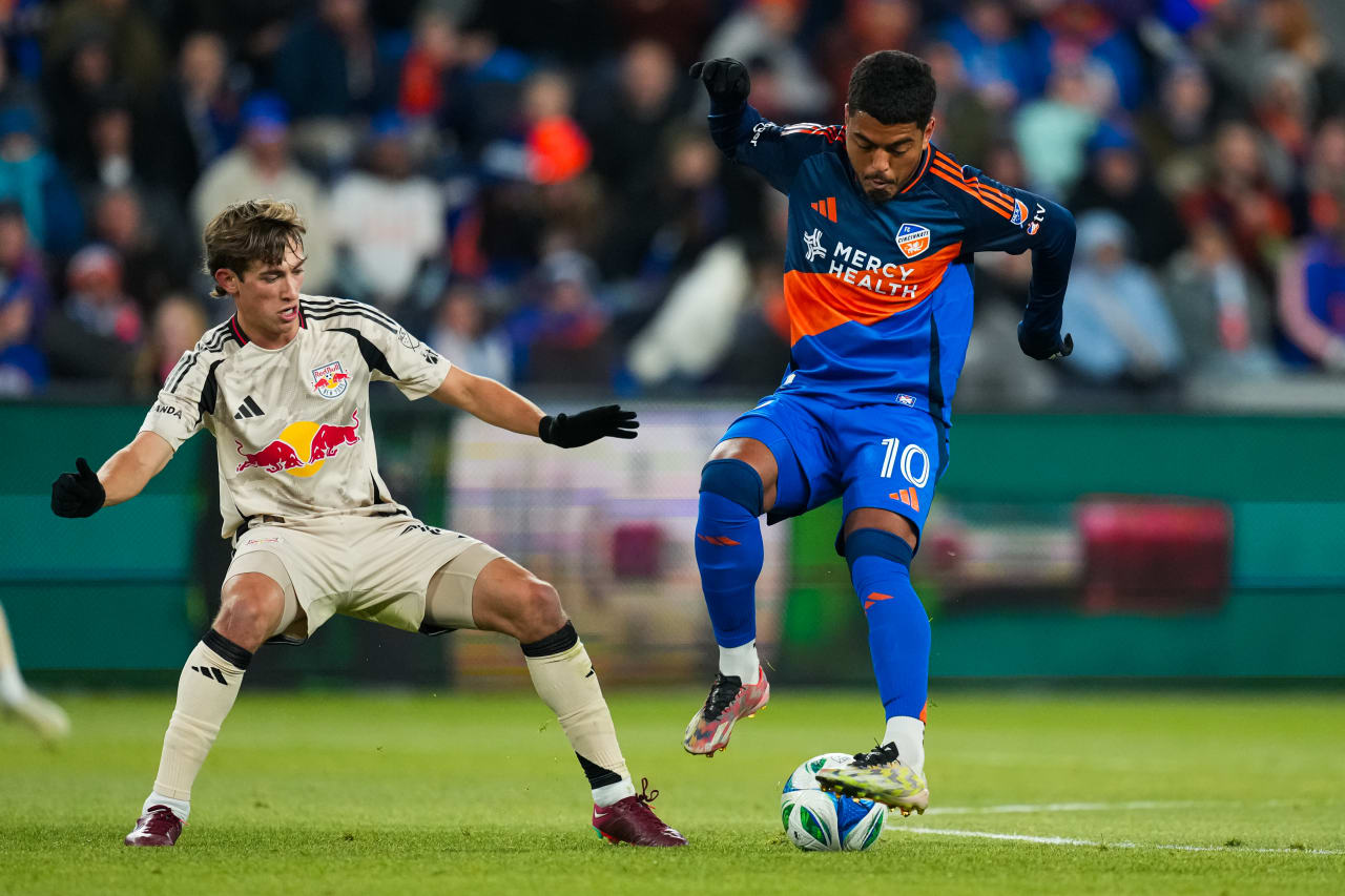 CINCINNATI, OHIO - FEBRUARY 22: FC Cincinnati against New York Red Bulls on February 22, 2025 at TQL Stadium in Cincinnati, Ohio.