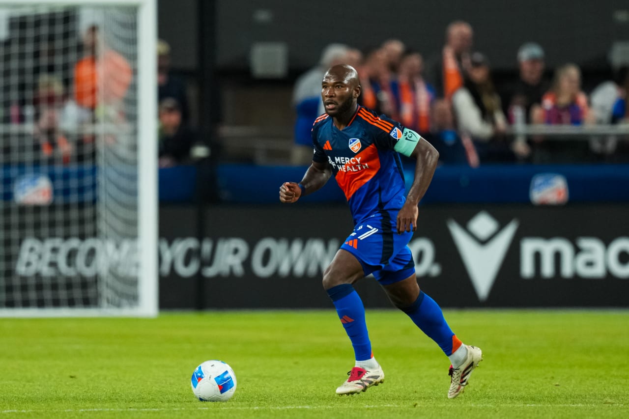 CINCINNATI, OHIO - FEBRUARY 26: FC Cincinnati during a Concacaf Champions Cup match against FC Motagua on February 26, 2025 at TQL Stadium in Cincinnati, Ohio.