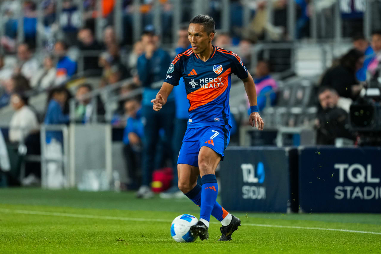 CINCINNATI, OHIO - FEBRUARY 26: FC Cincinnati during a Concacaf Champions Cup match against FC Motagua on February 26, 2025 at TQL Stadium in Cincinnati, Ohio.