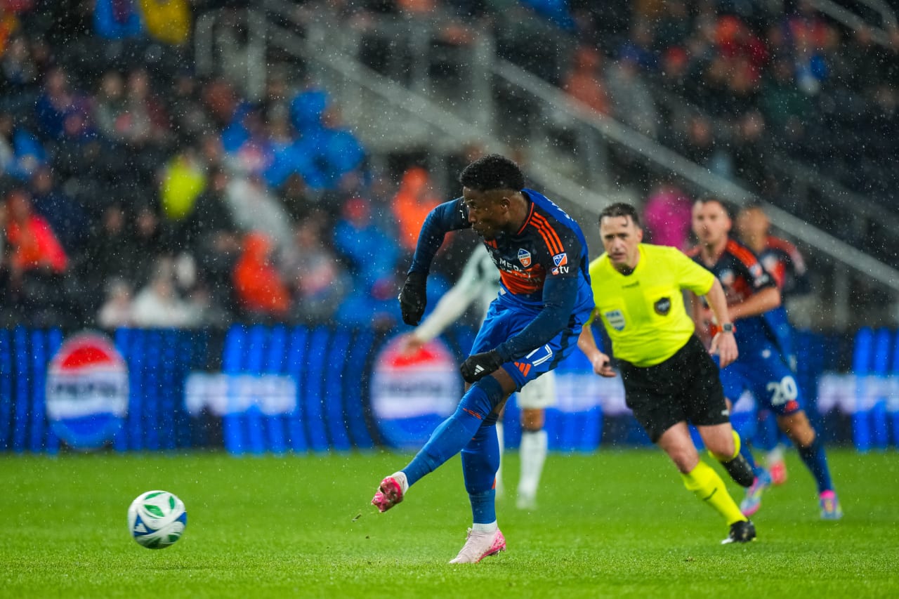 CINCINNATI, OHIO - APRIL 5: FC Cincinnati against New England Revolution on April 5, 2025 at TQL Stadium in Cincinnati, Ohio.