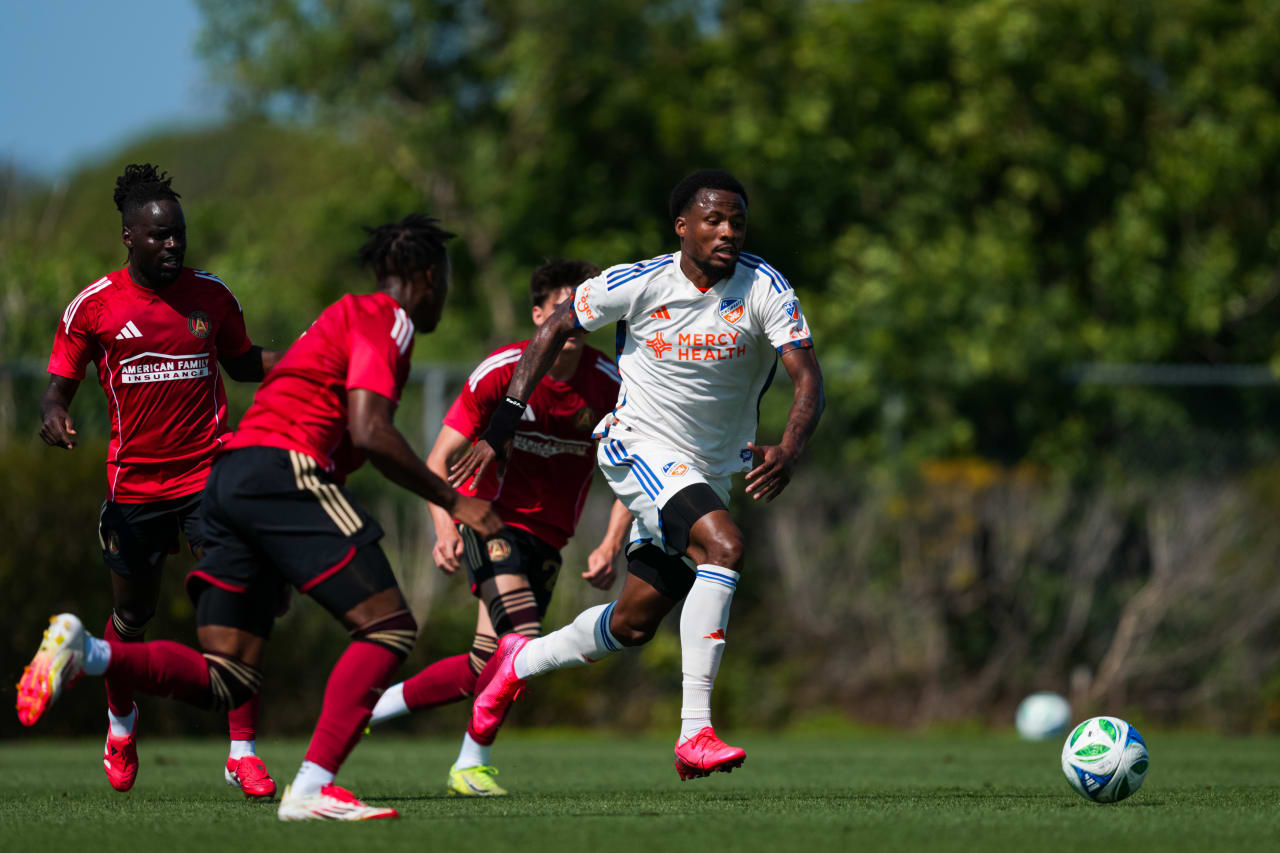 BRADENTON, FLORIDA - FEBRUARY 12: FC Cincinnati during a preseason match against Atlanta United FC on February 12, 2025 at IMG Academy in Bradenton, Florida.
