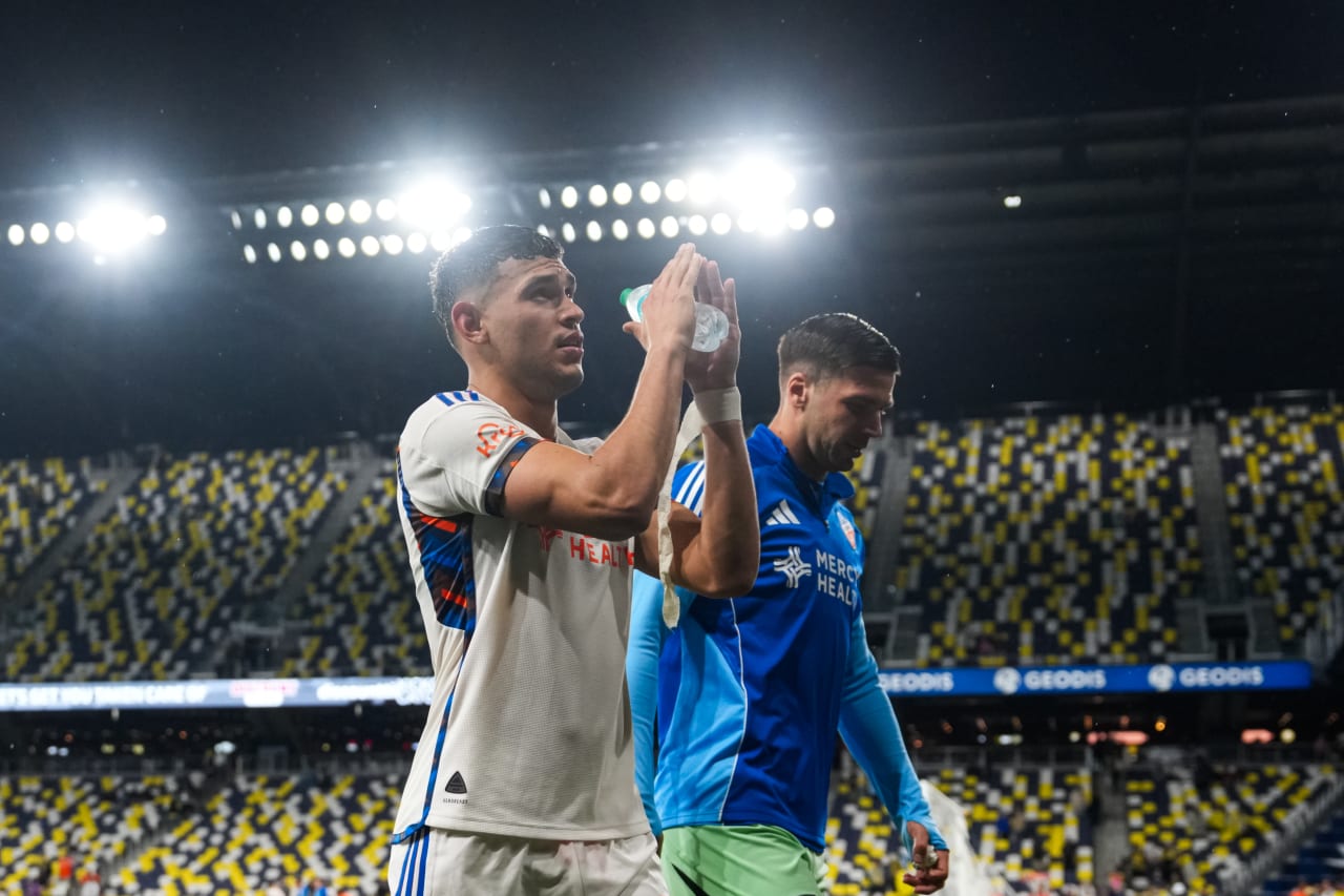 NASHVILLE, TENNESSEE - MARCH 29: Nashville SC against FC Cincinnati on March 29, 2025 at Geodis Park in Nashville, Tennessee.