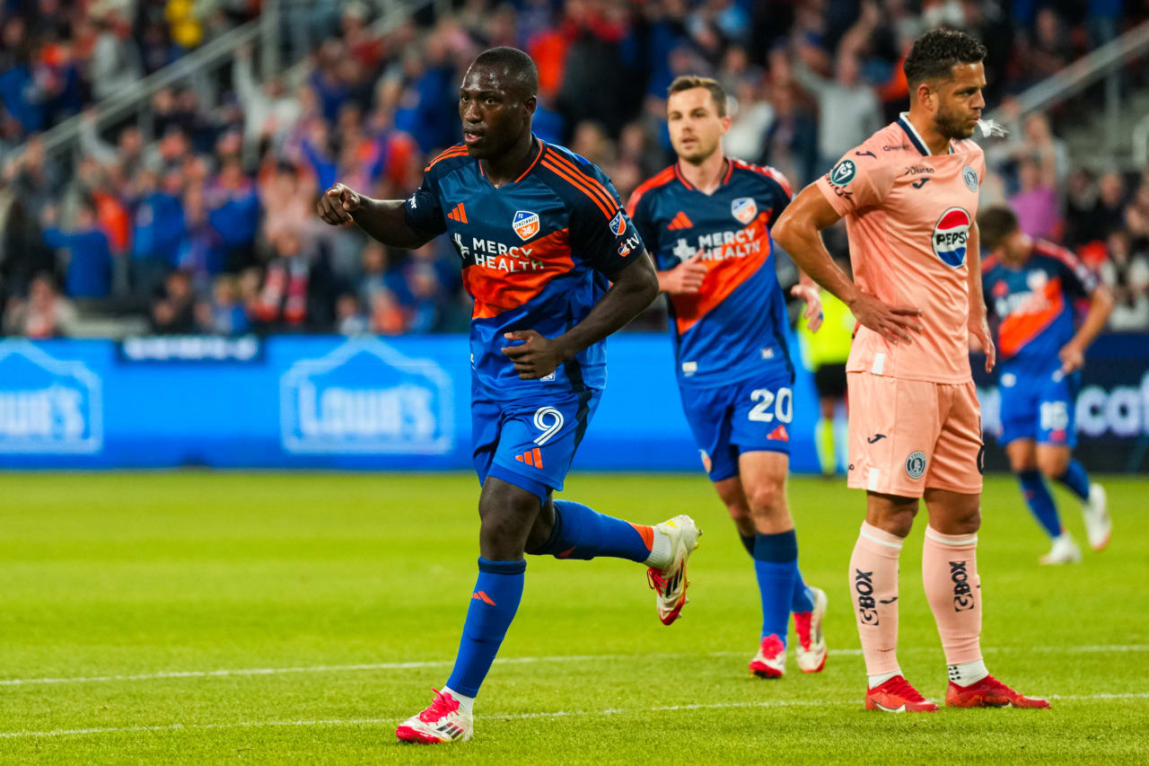 CINCINNATI, OHIO - FEBRUARY 26: FC Cincinnati during a Concacaf Champions Cup match against FC Motagua on February 26, 2025 at TQL Stadium in Cincinnati, Ohio.
