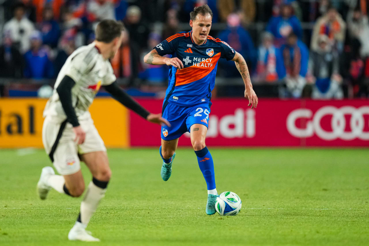 CINCINNATI, OHIO - FEBRUARY 22: FC Cincinnati against New York Red Bulls on February 22, 2025 at TQL Stadium in Cincinnati, Ohio.