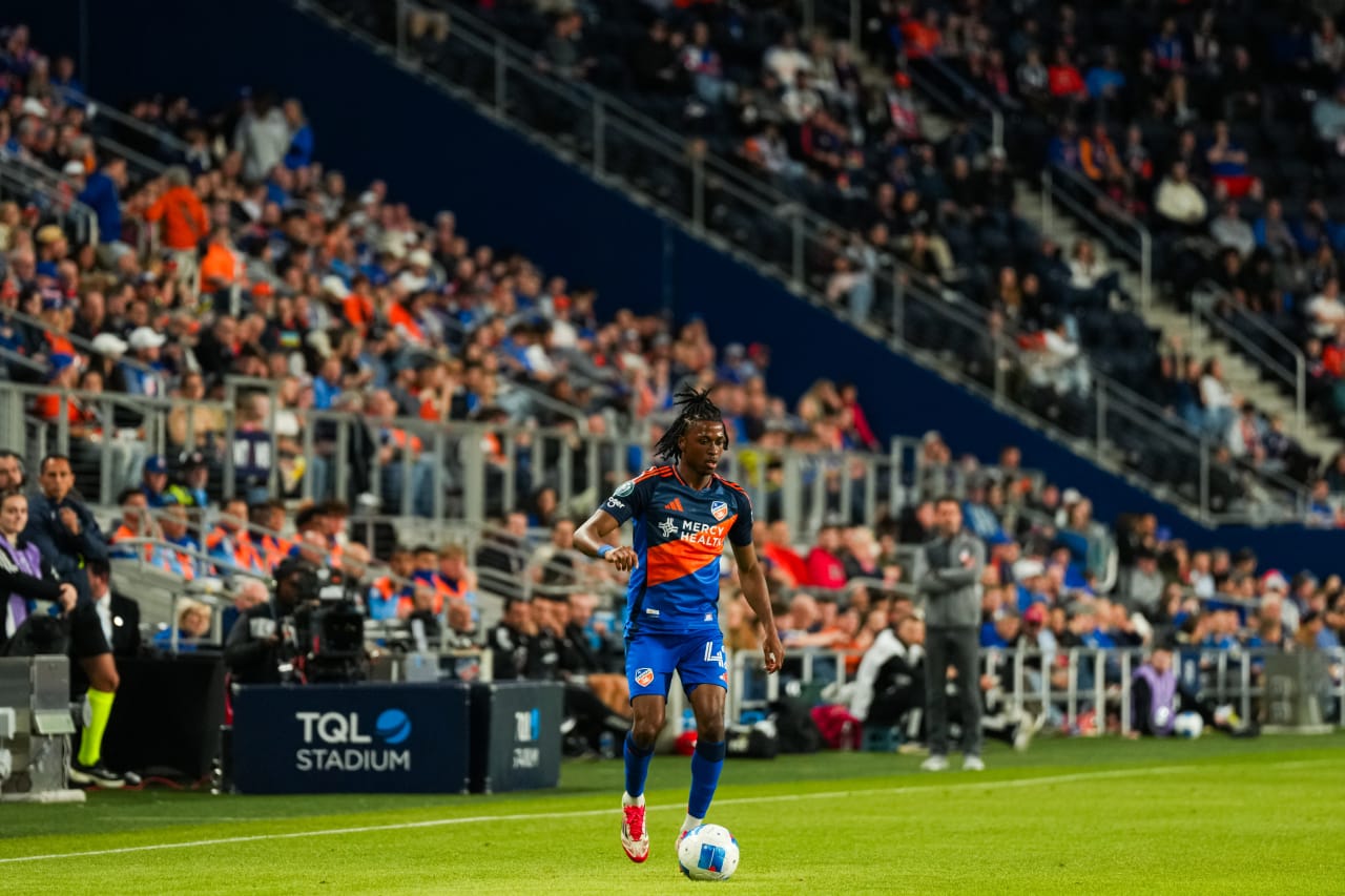 CINCINNATI, OHIO - FEBRUARY 26: FC Cincinnati during a Concacaf Champions Cup match against FC Motagua on February 26, 2025 at TQL Stadium in Cincinnati, Ohio.