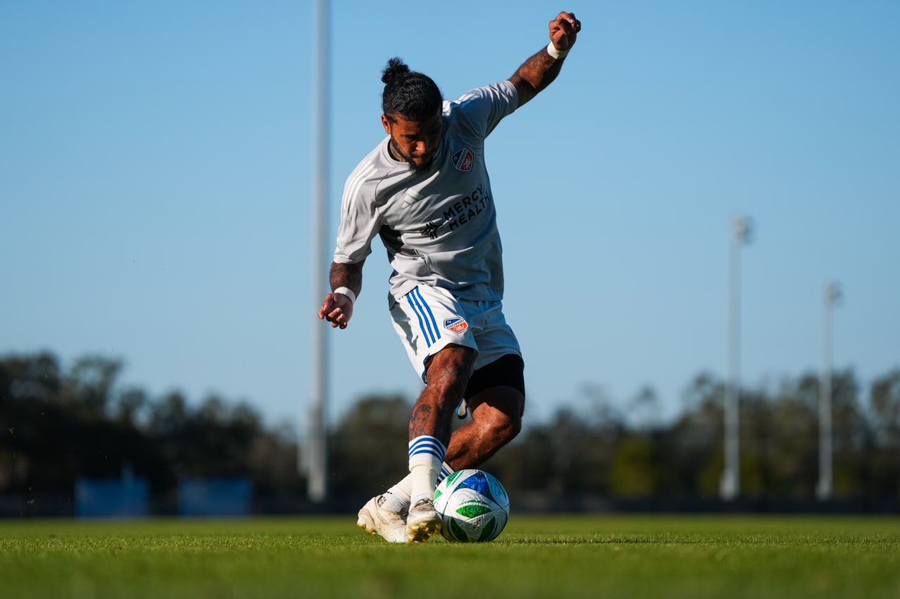 CLEARWATER, FLORIDA - FEBRUARY 7: FC Cincinnati during a preseason match against Philadelphia Union on February 7, 2025 at Joe DiMaggio Sports Complex in Clearwater, Florida.