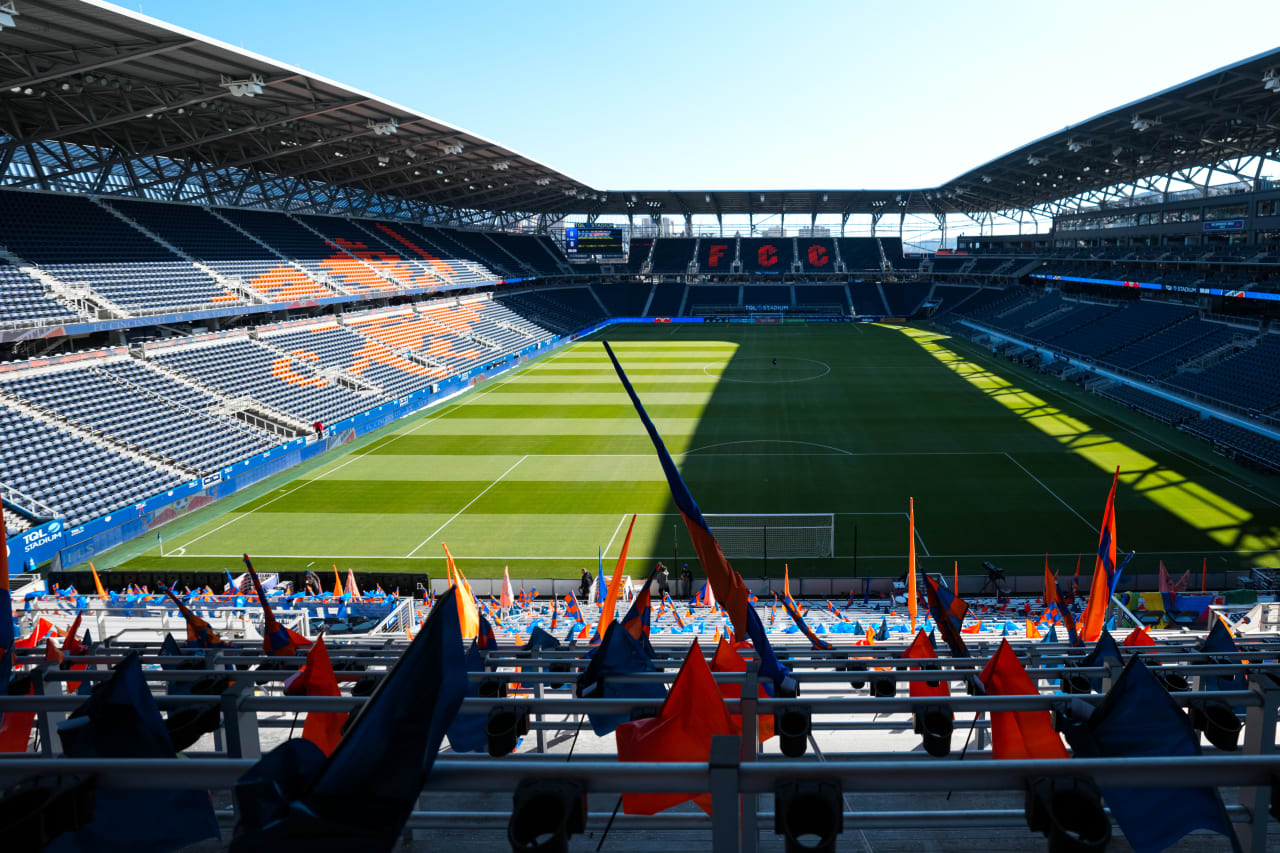 CINCINNATI, OHIO - FEBRUARY 22: FC Cincinnati against New York Red Bulls on February 22, 2025 at TQL Stadium in Cincinnati, Ohio.