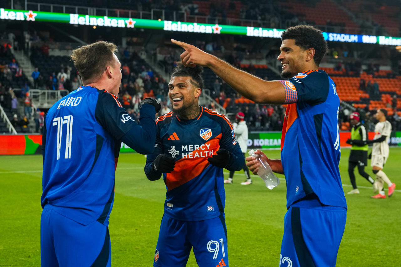 CINCINNATI, OHIO - FEBRUARY 22: FC Cincinnati against New York Red Bulls on February 22, 2025 at TQL Stadium in Cincinnati, Ohio.