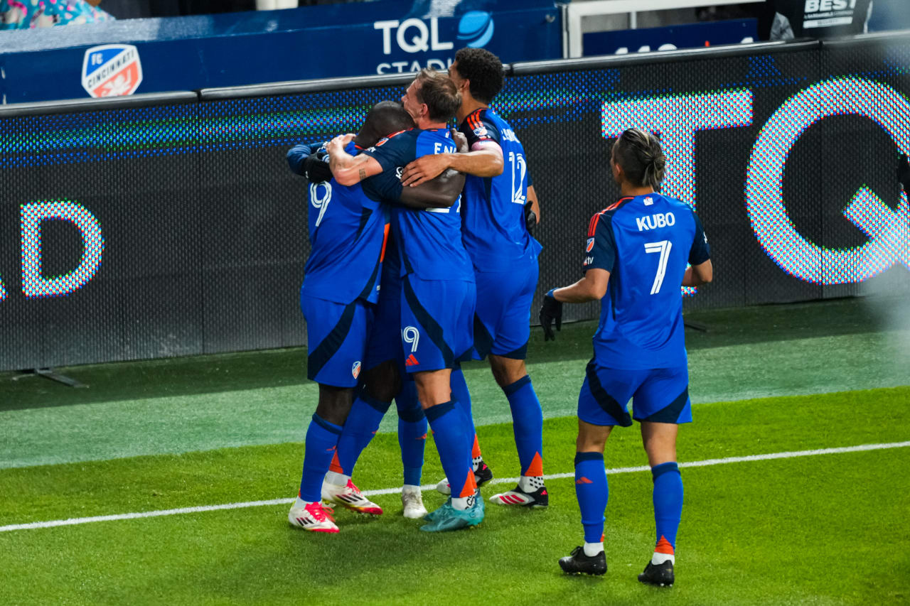 CINCINNATI, OHIO - FEBRUARY 22: FC Cincinnati against New York Red Bulls on February 22, 2025 at TQL Stadium in Cincinnati, Ohio.