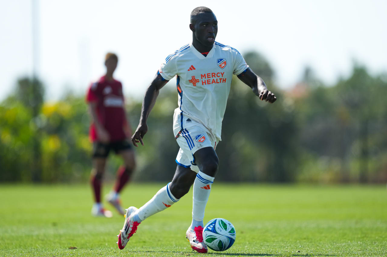 BRADENTON, FLORIDA - FEBRUARY 12: FC Cincinnati during a preseason match against Atlanta United FC on February 12, 2025 at IMG Academy in Bradenton, Florida.