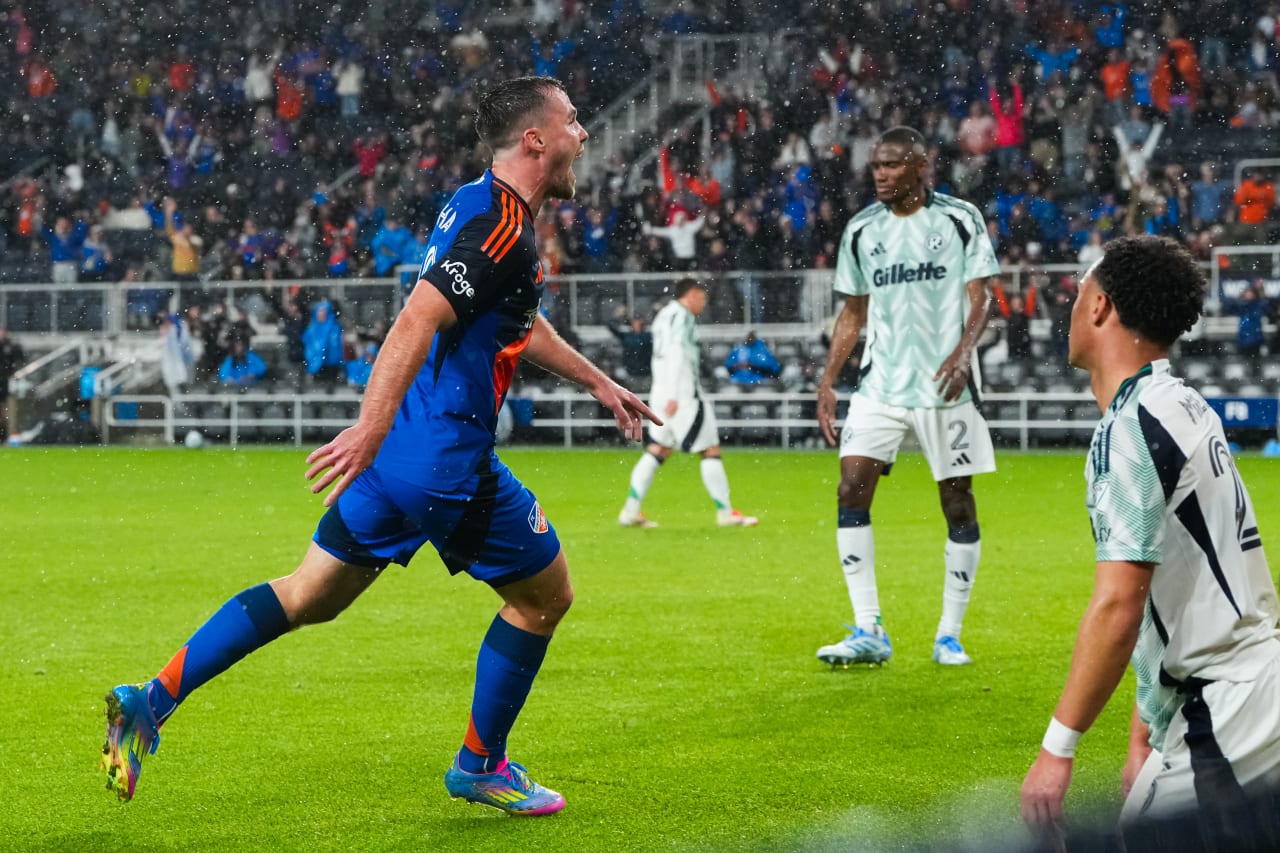 CINCINNATI, OHIO - APRIL 5: FC Cincinnati against New England Revolution on April 5, 2025 at TQL Stadium in Cincinnati, Ohio.