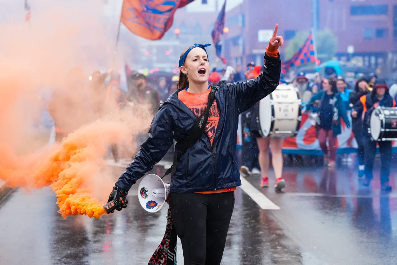 CINCINNATI, OHIO - APRIL 5: FC Cincinnati against New England Revolution on April 5, 2025 at TQL Stadium in Cincinnati, Ohio.
