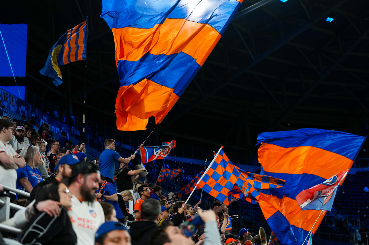 CINCINNATI, OHIO - FEBRUARY 26: FC Cincinnati during a Concacaf Champions Cup match against FC Motagua on February 26, 2025 at TQL Stadium in Cincinnati, Ohio.