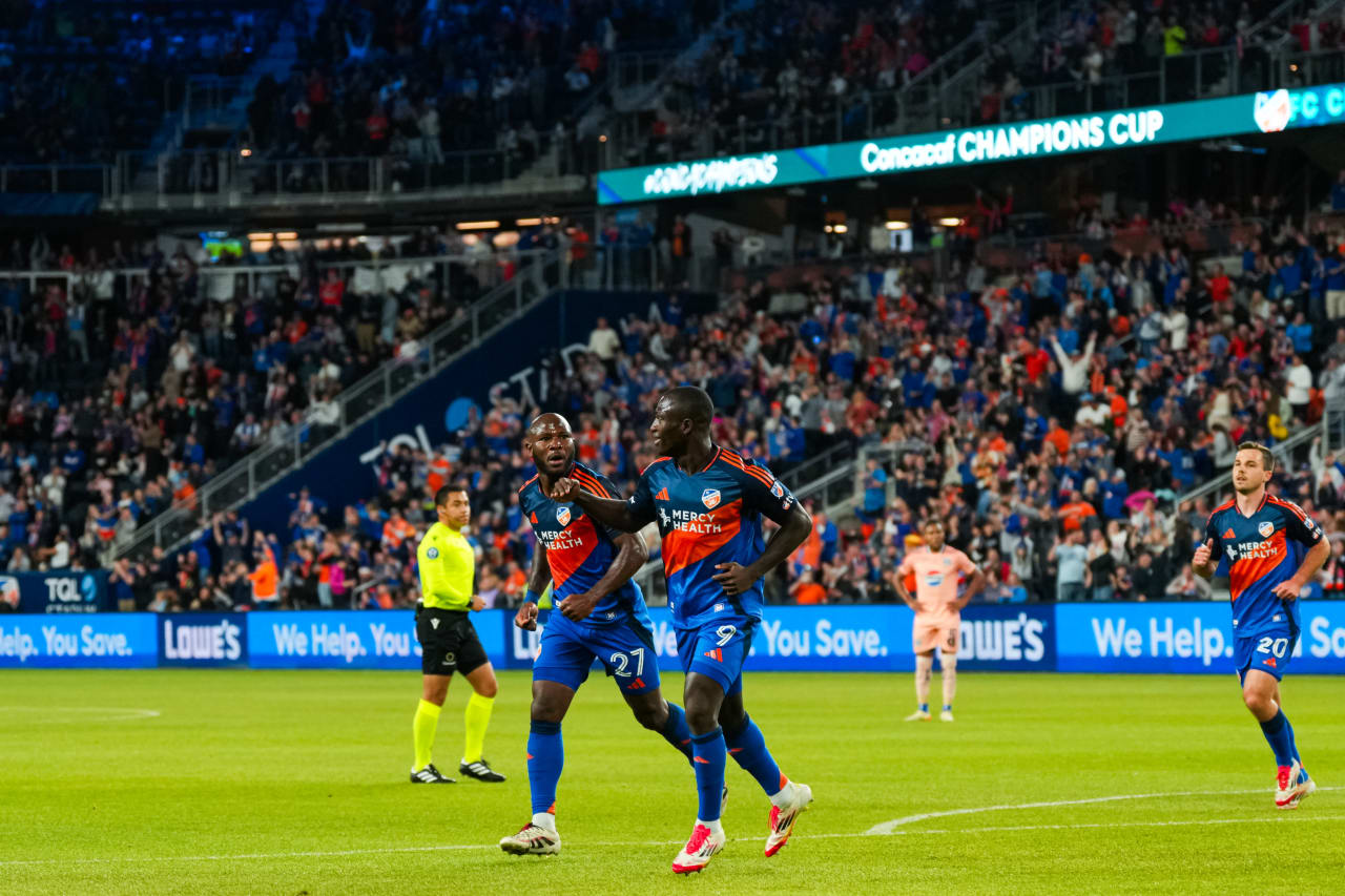 CINCINNATI, OHIO - FEBRUARY 26: FC Cincinnati during a Concacaf Champions Cup match against FC Motagua on February 26, 2025 at TQL Stadium in Cincinnati, Ohio.