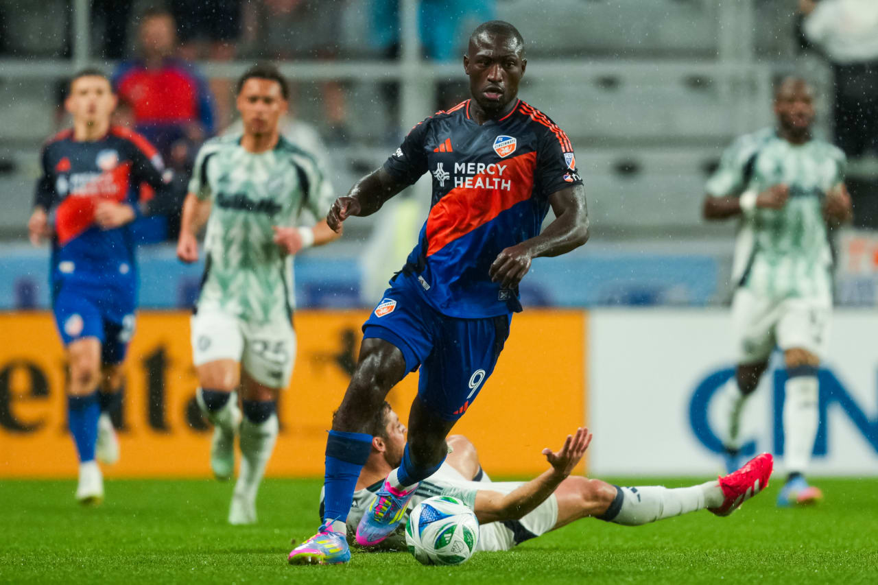 CINCINNATI, OHIO - APRIL 5: FC Cincinnati against New England Revolution on April 5, 2025 at TQL Stadium in Cincinnati, Ohio.