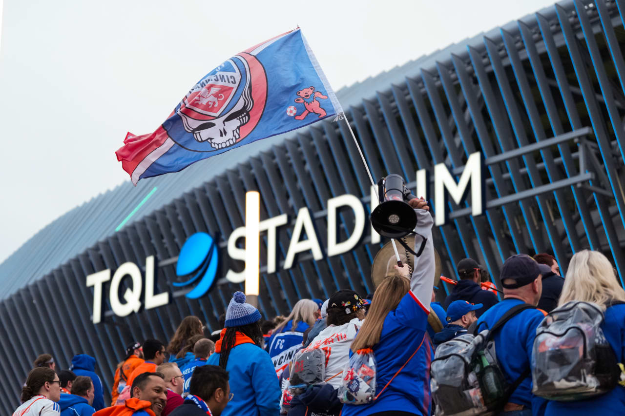 CINCINNATI, OHIO - FEBRUARY 26: FC Cincinnati during a Concacaf Champions Cup match against FC Motagua on February 26, 2025 at TQL Stadium in Cincinnati, Ohio.