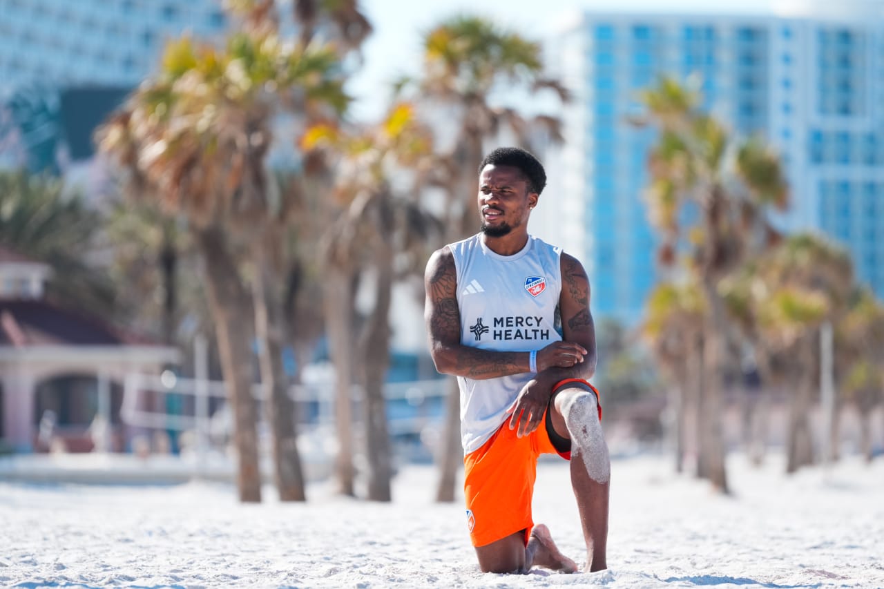 CLEARWATER, FLORIDA - FEBRUARY 8: FC Cincinnati during preseason training on February 8, 2025 at Clearwater Beach in Clearwater, Florida
