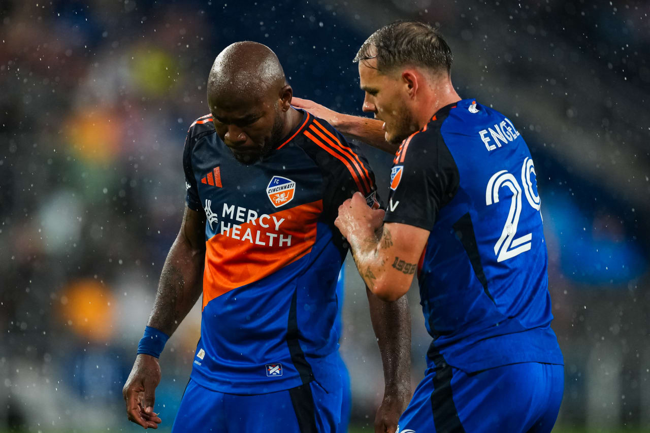 CINCINNATI, OHIO - APRIL 5: FC Cincinnati against New England Revolution on April 5, 2025 at TQL Stadium in Cincinnati, Ohio.